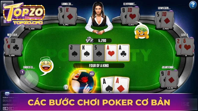 Các bước chơi Poker cơ bản